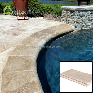 Venta al por mayor Beige <span class=keywords><strong>Natural</strong></span> travertino Bullnose de piscina de borde Copings para piscina - Product Image 1