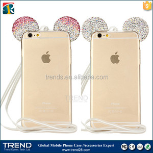 Nueva 3d diamante oreja de ratón clear tpu para el <span class=keywords><strong>iphone</strong></span> 6 más - Product Image 2