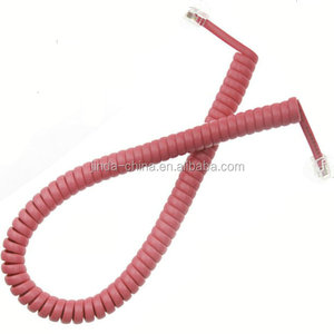 Meilleures ventes, câble de ligne téléphonique plat bouclé 6P6C <span class=keywords><strong>RJ11</strong></span> en PVC tressé, 1 à 3 paires - Product Image 1