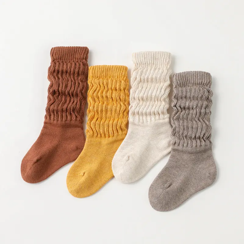 Bonypony organic cotton baby socks gift wholesale premium ribbed style Toddler Baby slouch Socks Scrunched socks