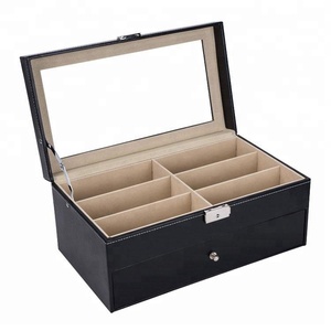 Cofanetto Portatile in Pelle per 12 <span class=keywords><strong>Occhiali</strong></span> con Cassetto e Serratura, Organizzatore e Espositore - Product Image 5