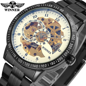 Reloj de Pulsera T-winner de Alta Calidad, Top 10, Marca Personalizada, Automático, Esqueleto, Acero Negro, OEM, para Hombre - Product Image 4