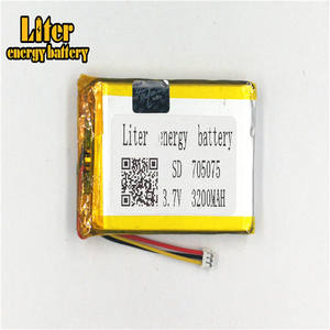 Connector 1,5-<span class=keywords><strong>3</strong></span> p lithium battery <span class=keywords><strong>3</strong></span>,7 V 705075 3200 mAh high density flat lipo lithium polymer battery Li ion battery - Product Image 2