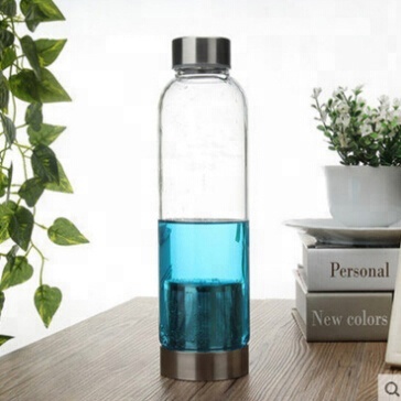 550ML heat resistant glass water bottle with silicone sleeve