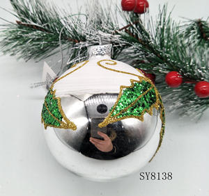 Cây Giáng Sinh Được Trang Trí Bằng Sứ Bạc Đẹp Màu Trắng Lá Xanh Bông Tuyết Cây Vàng Sơn Bóng Thủy Tinh Giáng Sinh - Product Image 3