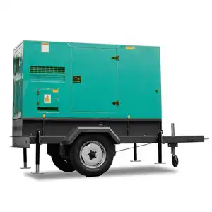 Philippines silent portable type soundproof electric genset 200kw 250kva diesel generator trailer with wheels
