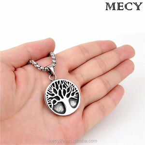 MECYLIFE <span class=keywords><strong>pendentif</strong></span> médaillon en émail noir en acier inoxydable <span class=keywords><strong>pendentif</strong></span> <span class=keywords><strong>arbre</strong></span> <span class=keywords><strong>de</strong></span> <span class=keywords><strong>vie</strong></span> du nord Viking collier pour hommes - Product Image 2