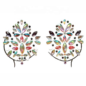 Autocollants pour le corps Flatback sans danger pour la peau Bijoux de poitrine en <span class=keywords><strong>strass</strong></span> acrylique <span class=keywords><strong>Visage</strong></span> et chaussures en résine/Bijoux de sac avec technique de colle pour les fêtes - Product Image 6