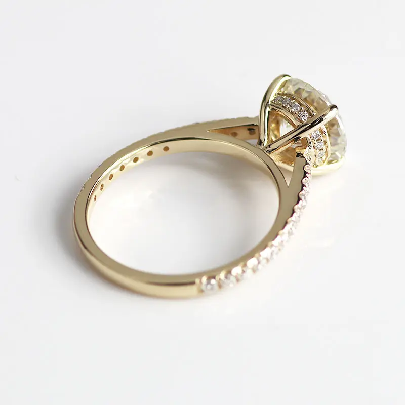 14K желтое Белое Золото Свадебные и обручальные кольца из чистого золота moissanite кольца