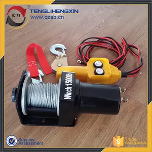 Yüksek hızlı küçük taşınabilir atv vinç elektrikli motor 12 volt vinç