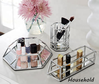 Fournisseur chinois de maquillage cosmétique, rouge à lèvres, porte-stylo et miroir argenté, ensemble de plateaux de vanité, vente en gros,