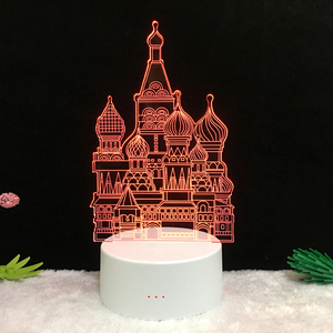 3D оптический прозрачный замок модель панели освещения ночью <span class=keywords><strong>7</strong></span> цветов изменить USB нажатием кнопки LED Настольная лампа - Product Image 5