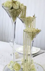Iluminação por atacado mesa marini vasos de vidro, casamento de vidro alta flor peças, vidro transparente vaso de flores decoração
