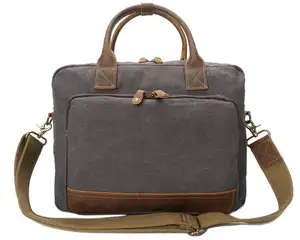 YD-3192 MOQ Kecil Vintage Kanvas Merasa Messenger Tas Laptop