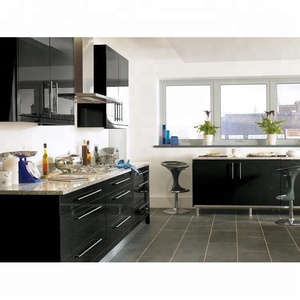 Abordable Moderne MDF Modèles De <span class=keywords><strong>Cuisine</strong></span> Debout Libre Garde-Manger Noir Armoires De <span class=keywords><strong>Cuisine</strong></span> - Product Image 1