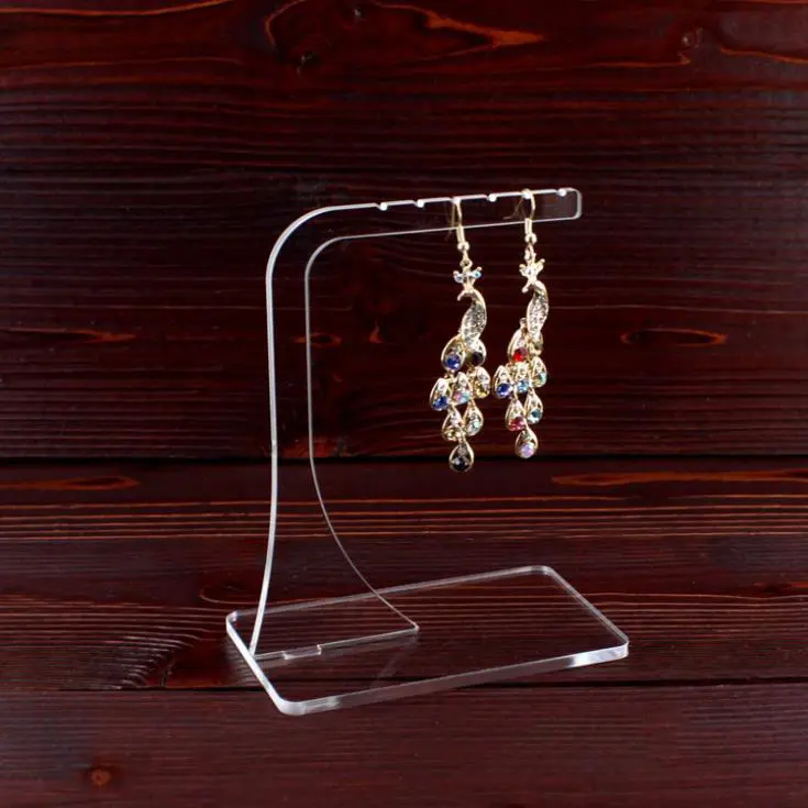 Expositor de brinco acrílico transparente, pulseira perspex, suporte de joias para pendurar raquetes lucite
