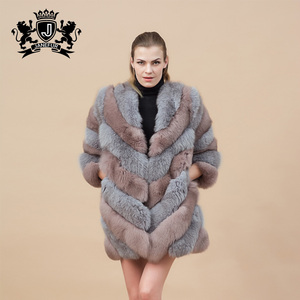 Invierno ropa de lujo real de la vendimia de las mujeres abrigo de piel de zorro - Product Image 2