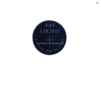 Batería Recargable de Tamaño Pequeño Ewt de 3.6v LIR2032 para Reloj, Batería de Botón Mini Lir 2032