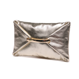 Pochette da sera per feste, buste <span class=keywords><strong>in</strong></span> vera <span class=keywords><strong>pelle</strong></span> con apertura a cerniera - Product Image 1