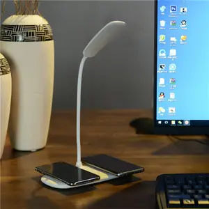 मोबाइल फोन तेजी चार्जर वायरलेस डेस्क दीपक बेडसाइड टेबल लैंप डेस्क के साथ एलईडी प्रकाश का नेतृत्व किया