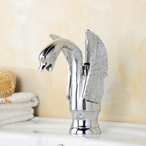 De latón cromado swan lavabo <span class=keywords><strong>grifo</strong></span> mezclador forma <span class=keywords><strong>animal</strong></span> único baño grifos 1052-3 - Product Image 2