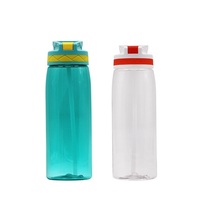 Bouteille d'eau en Silicone pour enfants, en Tritan, sans Bpa, personnalisé, buse d'aspiration, couvercle à rabat avec poignée