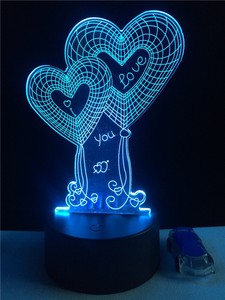 2017 Productos al por Mayor <span class=keywords><strong>de</strong></span> San Valentín romántico regalo la noche LLEVO La Lampara <span class=keywords><strong>de</strong></span> Luces <span class=keywords><strong>de</strong></span> la noche 3d - Product Image 2
