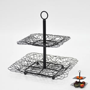 Modern Design 2-tiers Round Shaped Wire Fruit Basket - Product Image 5