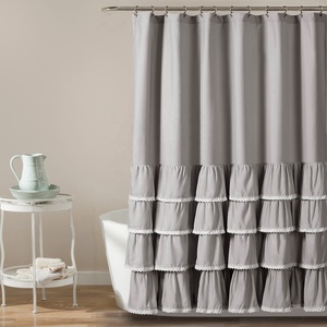 2023 Hot Bestselling Products <strong>Cheap</strong> Bulk Wholesale Fancy Design Turquoise Ruffle <strong>Shower</strong> <strong>Curtain</strong> - Product Image 6