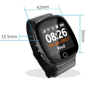 D100 SmartWatch GPS Tracker akıllı GPS saati bulucu için yaşlı yerini nabız monitörü kol destek SIM kart