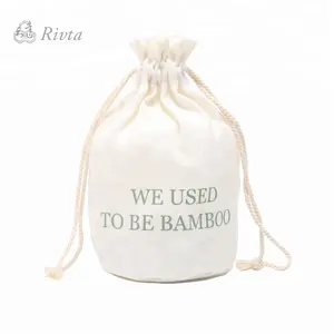 Custom Recycled Bamboo Fiber Promotion Gift Ladies Small Drawstring Bag