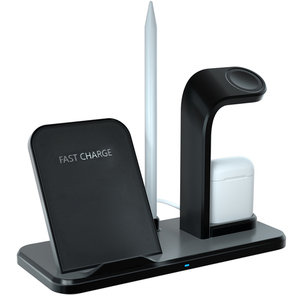 Support de <span class=keywords><strong>chargeur</strong></span> sans fil pour <span class=keywords><strong>AirPods</strong></span>, station de chargement sans fil détachable 3 en 1 pour téléphone Porte-crayon Support de <span class=keywords><strong>chargeur</strong></span> sans fil rapide - Product Image 2