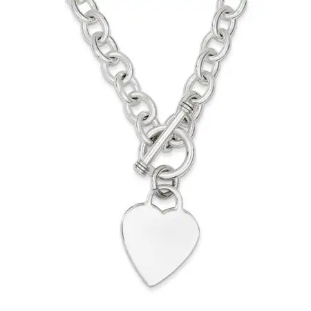 Heart Fancy Link Toggle Chain Chunky Halskette 925 Sterling Silber Mode Damen beschichtung Anhänger Halsketten FIGARO Kette ATHENAA