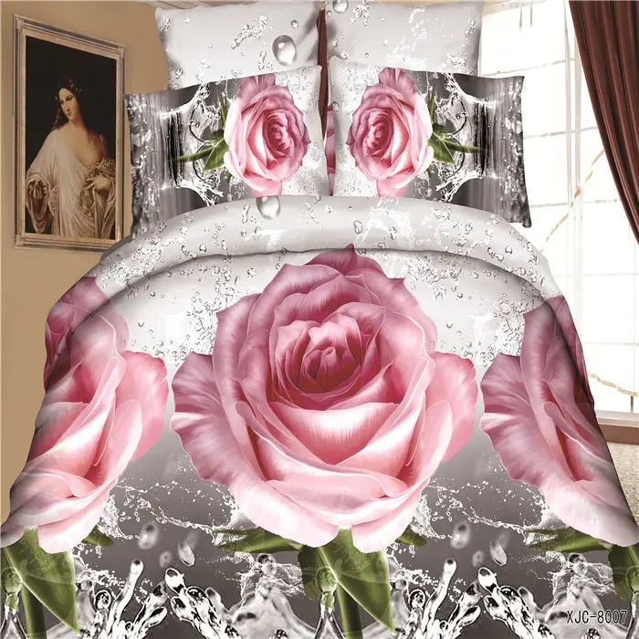 New design 3D printing colorful flower bedspread duvet cover set