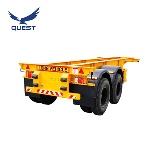 <span class=keywords><strong>Plataforma</strong></span> Semi <span class=keywords><strong>remolque</strong></span> contenedor <span class=keywords><strong>2</strong></span> <span class=keywords><strong>ejes</strong></span> 20ft esqueleto Semi <span class=keywords><strong>remolque</strong></span> contenedor utilizado en el puerto - Product Image 3