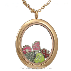 Mecylife Cá Nhân Hình Bầu Dục Hình Không Gỉ Mề Đay Thép Không Gỉ Và Quyến Rũ Vòng Cổ - Product Image 2