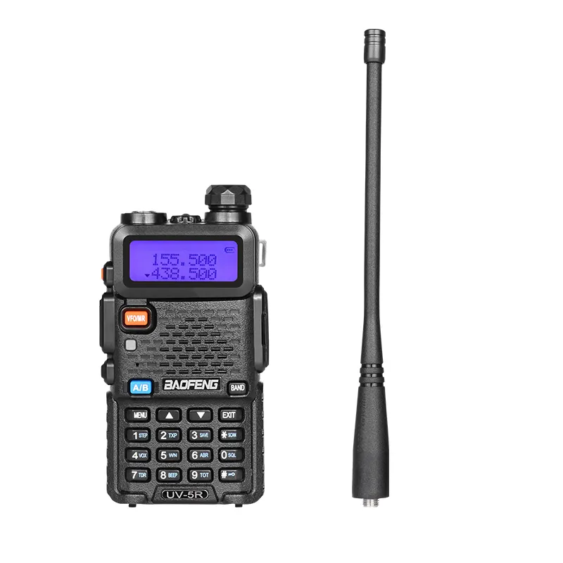 Walkie-talkie baofeng UV-5R uv5r uv 5r, rádio de 5w, dois canais, longo alcance, para áreas externas