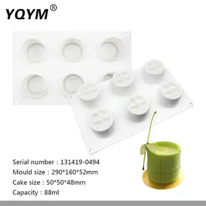 3D plant bamboo shape white 6 Cavity Food Grade Silicone chocolate Mousse Cake baking Mould