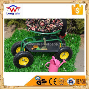 Nouveau Chariot De Jardin Siège de Travail Roulant Avec Plateau À Outils De Jardinage Robuste Plantation - Product Image 6
