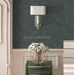 Nuovo Catalogo 2018 <span class=keywords><strong>Carta</strong></span> <span class=keywords><strong>da</strong></span> <span class=keywords><strong>Parati</strong></span> in PVC Stile Fresco con Design a Foglia Bicolore - Product Image 1
