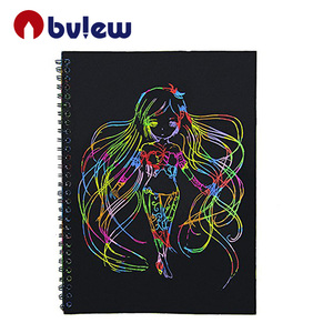 Bview Art 10 feuilles de papier à gratter arc-en-ciel 26x19cm avec stylet en bois, <span class=keywords><strong>carnet</strong></span> de <span class=keywords><strong>dessin</strong></span> - Product Image 2