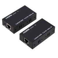 Grosir Powerline HDMI Extender 60M Melalui Tunggal Cat5e/Cat6/Cat6a Kabel Ethernet Mendukung 3D 1080P