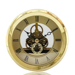 Reloj de esqueleto transparente, insertos redondos de reloj de pared, 103mm