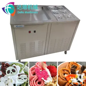 Dondurma soğutucu levha makinesi/kızarmış dondurma rulo ekipmanları/taze sert dondurma yapma cihazı
