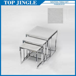 Table d'appoint d'angle moderne en béton de couleur blanche - Product Image 5