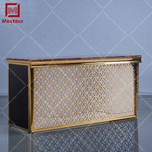 De Oro de acero inoxidable tapa de mármol larga mesa de <span class=keywords><strong>bar</strong></span> <span class=keywords><strong>para</strong></span> club - Product Image 1