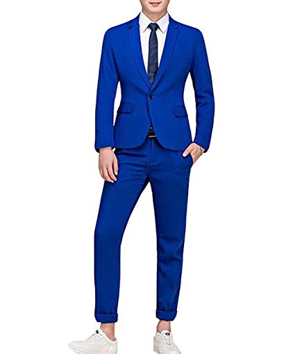 Royal Blue Suits Set for Men 2 Piece - Wedding & All Year