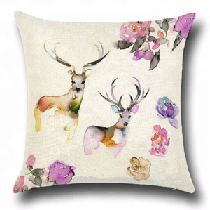 Taies d'oreiller imprimées numériques à <span class=keywords><strong>motif</strong></span> <span class=keywords><strong>de</strong></span> <span class=keywords><strong>cerf</strong></span> Housses <span class=keywords><strong>de</strong></span> <span class=keywords><strong>coussin</strong></span> en faux lin - Product Image 6