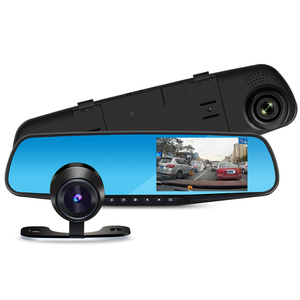 Fabbrica della macchina fotografica 1080P <span class=keywords><strong>Full</strong></span> <span class=keywords><strong>HD</strong></span> interni auto specchietto retrovisore doppia lente vista posteriore auto cruscotto specchio fotocamera - Product Image 2