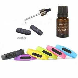Unisex <span class=keywords><strong>uomo</strong></span> donna collezione bambini Silicone diffusore olio essenziale bracciale con pietra lavica - Product Image 1